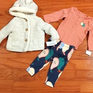 Carter's Coat & 2PC Set 6MTHS